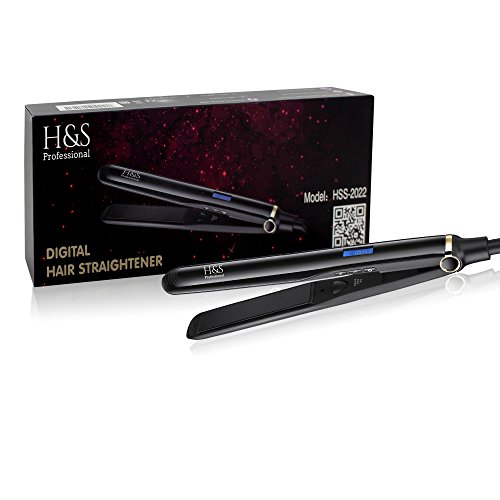 H&S Pro - Plancha plana alisadora con placas de cerámica y función iónica activa