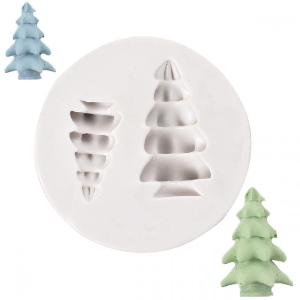 Danlai Grey Christmas Tree Silicone Mold Xmas Tree Candle Mould Pine Tree Silicone Fondant Chocolate Mold