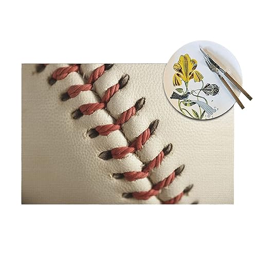 Sets de table en vinyle baseball : lot de 4 protections lavables pour table de cuisine