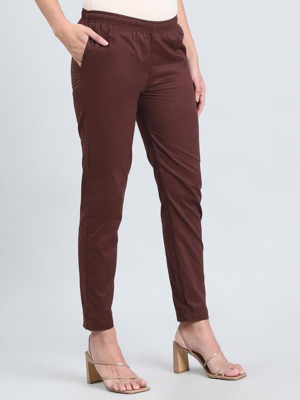 Image of GO COLORS Soft Cotton Pant Full Length for Women| Breathable, Mid Rise