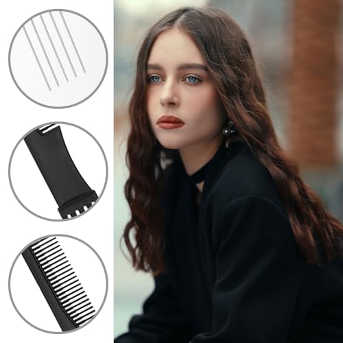 Conjunto de 2 peines metálicos para peinar y separar cabello miniatura 4