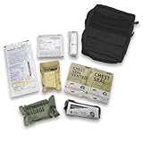 IFAK gefüllt Erste Hilfe Set Outdoor - Molle Tasche mit Israeli Bandage, Tourniquet, Chest Seal, Sterile Kompressen, Fixierbinde, sterile OP-Handschuhe - Trauma Kit Notfall Militär Ausrüstung