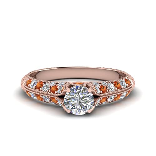 Bague de fiançailles millegrain ronde pour toutes tailles 47-70