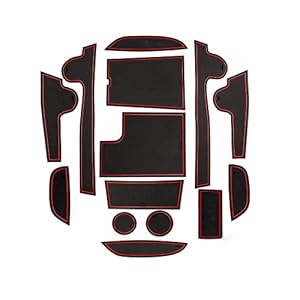 LUWU for 2023 Kia KIA K5 DL3 Center Console Liners Mats,2021-2024 K5 GT Line Cup Holder Inserts Mats 2023 2024 K5 LX/LXS/GT/EX Center Console Shifter Liner Trim Mats 2023 2024 Kia K5 Accessories(Red)