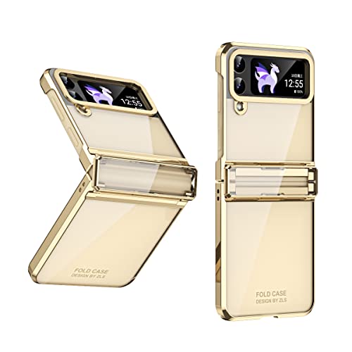 全面保護ケース+メッキフレーム+透明PC Galaxy Z Flip3携帯,ヒンジ構造 ワイヤレス充電 手帳型 折り畳み 面白い ライチの質感 レザー、キラキラ 財布型 フリップ 人気 レンズ保護カバー シリカゲル磁性かわいい フリップ 耐衝撃 カバー、お