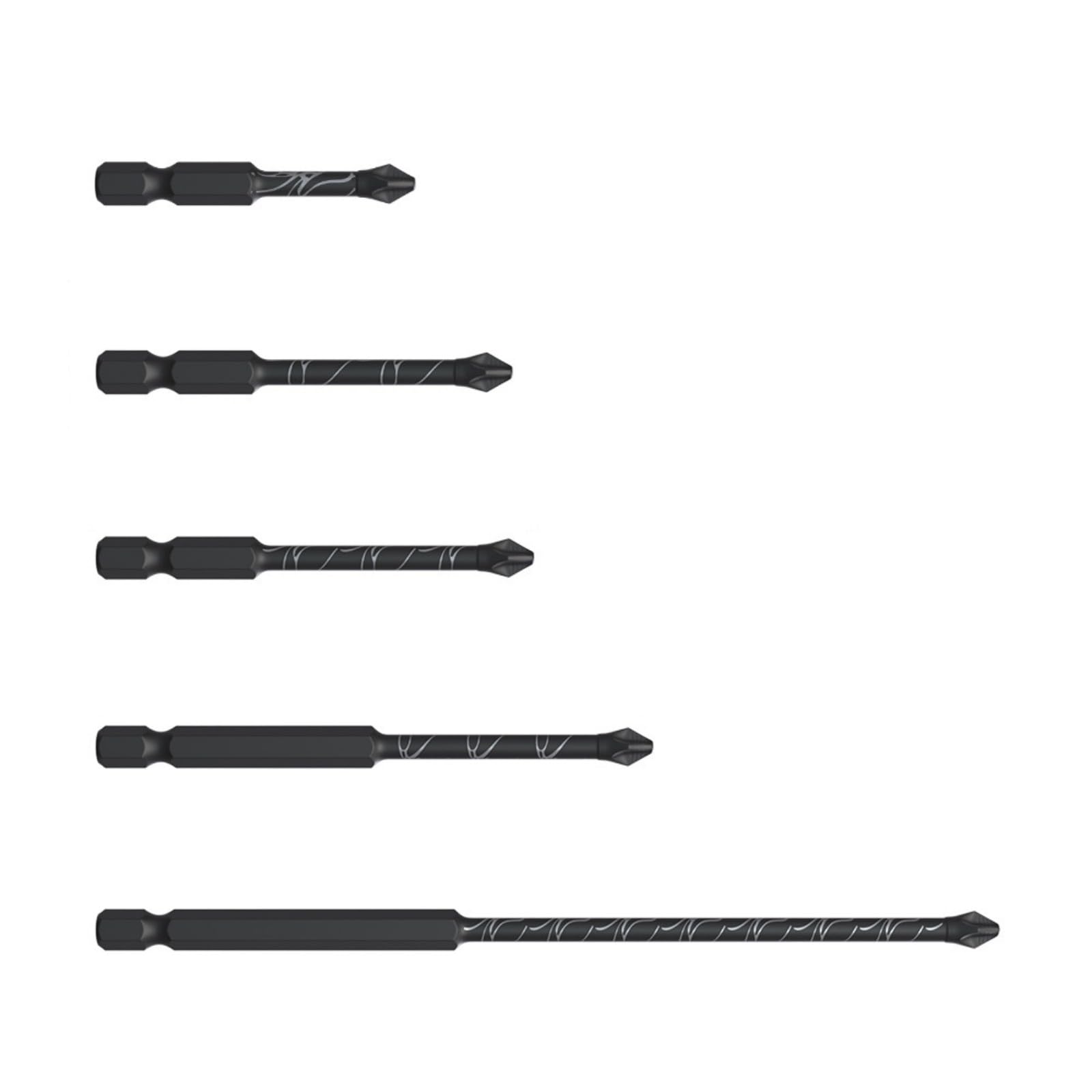 Rgybao 5 Piece Set 5 / 10Pcs Tip Screwdriver Bit Hexagonal Shank Antislip Alloy Multi-Length Steel Impacts Driver Bit