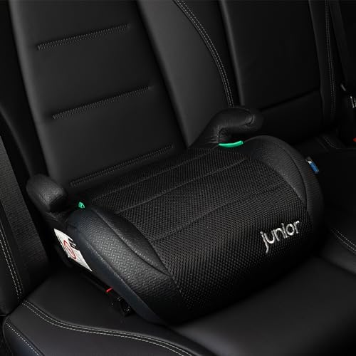 PETEX Auto-Kindersitzerhöhung mit Isofix - Max Plus, i-Size ECE R129, ca. 7 bis 12 Jahre, für Körpergröße von 125 bis 150 cm, Sitzerhöhung, schwarz