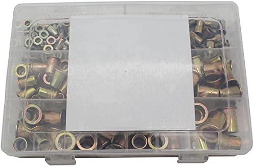 Raogoodcx 210Pcs M4 M5 M6 M8 M10 M12 Mixed Zinc Plated Carbon Steel Rivet Nut Threaded Rivnut Insert #TOP4
