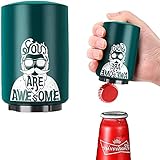 🍺 【Forma elegante】 ¡El abrebotellas está elegantemente diseñado con un acabado de espejo de acero inoxidable negro y una razón única que lo convertirá en el dispositivo más cautivador en cualquier bar o en cualquier fiesta en casa!