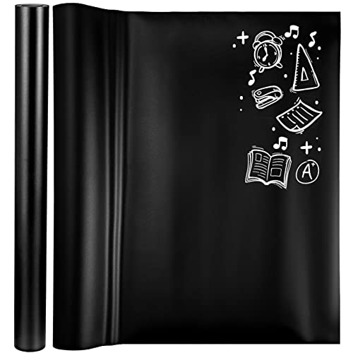 Ciieeo Tableau Noir Papier Rouleau 2 Pièces Tableau Noir Autocollant Auto-Adhésif Film Papier Peint Pour L'école Bureau Maison