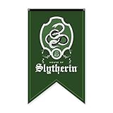 Conquest Journals Harry Potter Slytherin Crest Banner, 30'' x 50'' Extra Large Flag, 300D Oxford Cloth, Banners for Birthday Parties, Party Supplies, Dorm Decorations, Wall Decor, Officially Licensed Wizarding World Merchandise