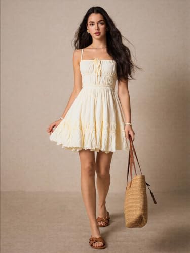 Image of ForeMode Summer Deep V Neck Bohemian Women Mini Short Dress Backless Beach Boho Dress