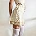 Erqiroc Sweet Mesh Tiered Ruffle Shorts Skirts Khaki Wide Form Side Bandage Cute Hot Pants Lolita Style Soft Girls Shorts Y2K (Khaki,Medium)