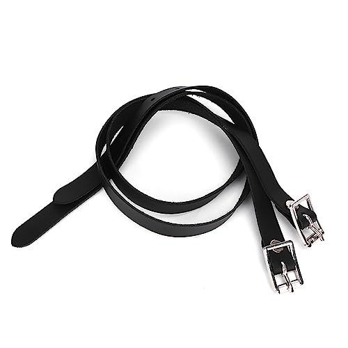 Correas de Espuelas, 1 par de Correas de Equitación de Cuero de 50 Cm de Largo, Correas de Espuelas Individuales de Cuero Resistente y Duraderas con Hebilla de Acero Inoxidable