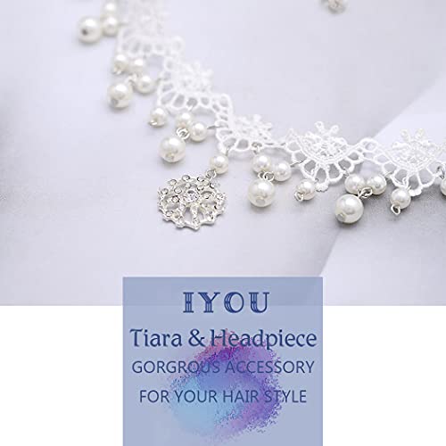 IYOU Principessa Bianca Fiore Copricapo Perla