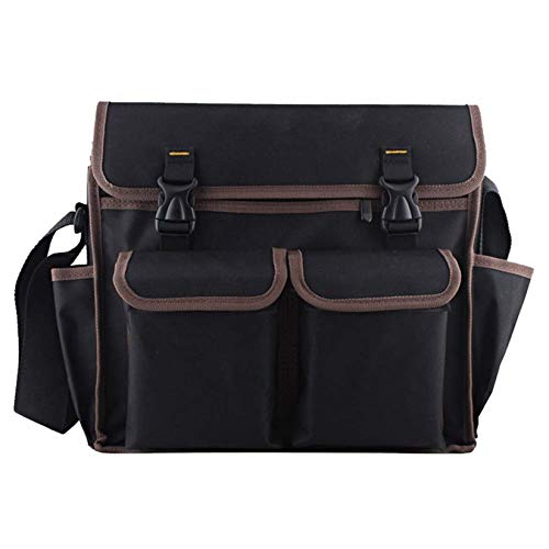 RONGJJ Tool Storage Box, With 4 Pockets And Shoulder Strap Garden Tool Bag For Hardware Tool Parts, Black, Small