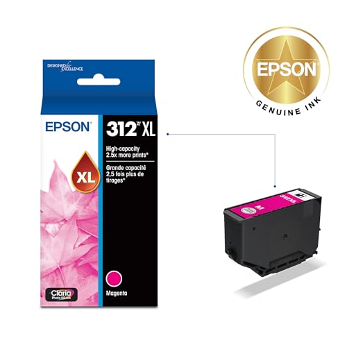 Image of EPSON 312 Claria Photo HD Ink High Capacity Magenta Cartridge (T312XL320-S) Works with Expression XP-8500, 8600, 8700, 15000