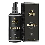 Aceite Barba Hombre ORGÁNICO 3 VECES MAYOR 100ml - Cuidado de la Cara y la Barba con Aceite de Almendra - Crecimiento Barba - Dia del Padre Regalos - Regalos Originales Para Hombre por Satin Naturel