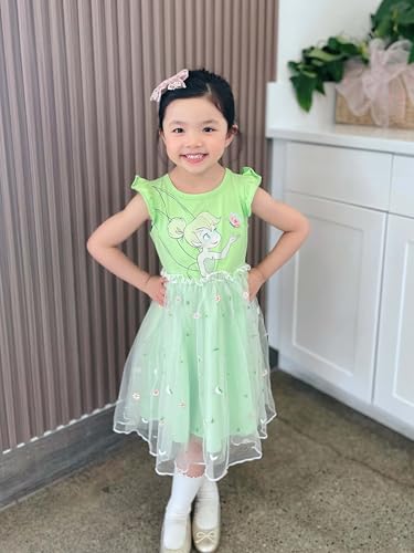 Image of Disney Princess Frozen Elsa Minnie Stitch Toddler Girl Tulle Tutu Dress Ruffle Sleeve Mesh Summer Birthday Party Clothes 2-9Y