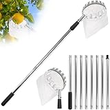 Sadoia Fruit Picker Pole with Basket Telescoping -Adjustable 11.5FT Apple Picker Pole with Big Non-Woven Basket Fruits Catcher for Apples, Mango, Lemon, Orange - Easy to Assemble and Store