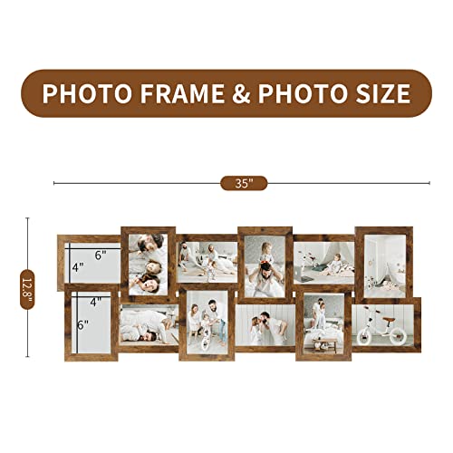 Hello Laura - Picture Frames Collage Wall Decor 12 Pack Photo Collage Frame For Wall Long Fall Shape Collage Picture Frames Gallery Wall Frame For Home - Rusted Gold #TOP4