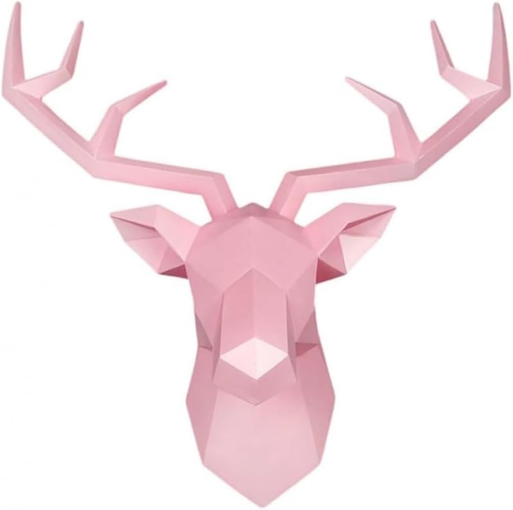 壁掛けオブジェ【鹿】 | 輸入家具・イタリア家具専門店 アペルソン【公式】海外インテリア・家具通販 Farigrut鹿の頭 3D 壁掛け 鹿 オブジェ 壁飾り アニマルヘッド 幾何学模様 黒鹿の角 壁 装飾 インテリア 壁吊り 樹脂