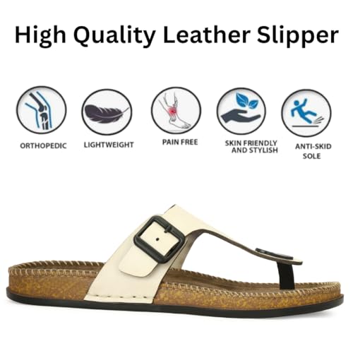 Image of Leatherful Men's premium leather slipper | Genuine Leather upper | Suede Leather Insole | PU sole | Stylish flip flop for men | Birkenstock