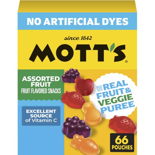 Image of Mott's Assorted Fruit Flavored Snacks, Made with Real Fruit Puree, 66 Pack