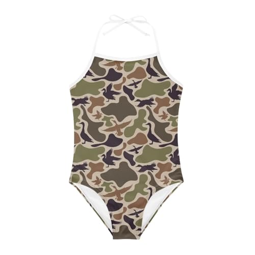 Image of ELEQIN Cartoon Animal Cute Girls One Piece Swimsuit Adjustable Swimwear for 3Y-10Y