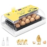 CHIKERS Incubadora Automática de huevos gallina, aves, pollos - Incubadora para 12 huevos con sistema de rotación automática y control de temperatura - Para corrales, uso doméstico, regalo para niños