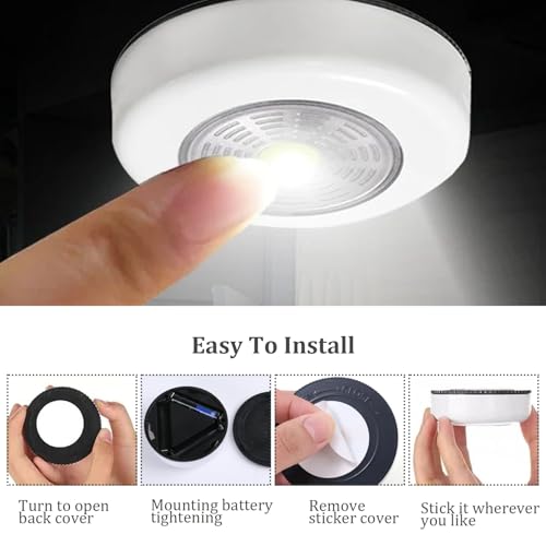 Luces de disco led a batería autoadhesivas para pasillos, armarios y cocinas modernas 6