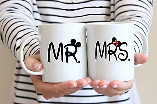 Mr.Mickey Mrs.Minnie Disney Couples Mug - Funny Couple Mug Set -11OZ Coffee Mug - Funny Mug Set - Mugs For boyfriend and Girlfriend and Husband and wife -
