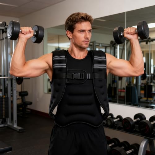 Image of Weighted Vest for Men Women, 12LB /16LB Weight Vest with Reflective Strips, Strength Training Running for Running, Training Workout, Jogging, Walking
