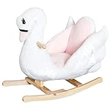 Mit Musik: Der Schaukelschwan kann auf Knopfdruck am Flügel eine kindgerechte Melodie abspielen (Batterien im Lieferumfang enthalten).