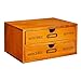 Juvale 2-Drawer Small Vintage Style Wooden Storage Organizer for Accessories - Rustic Decorative Box for Office, Desktop Countertop and Incense Storage