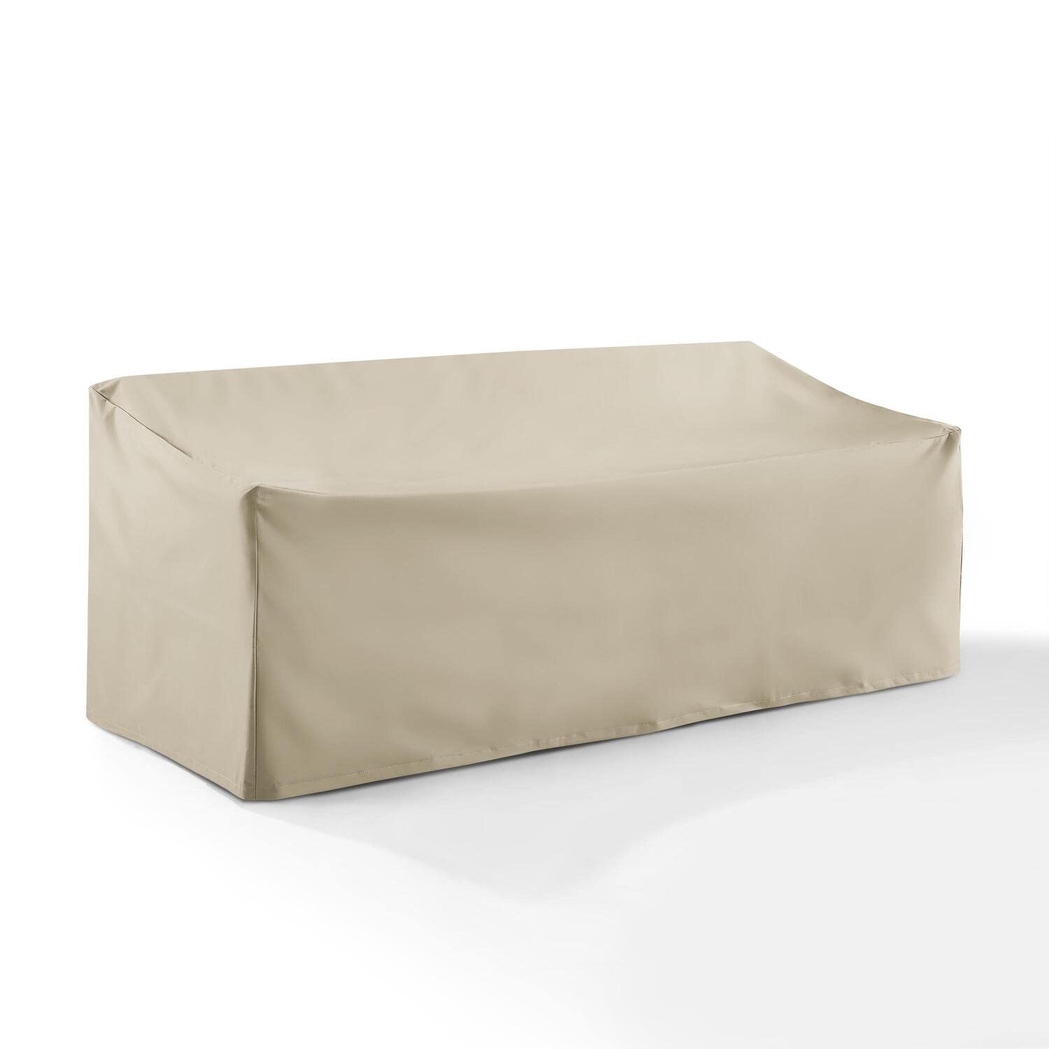 Maykoosh Seaside Style Custom-Fitted, Outdoor Furniture Sofa Cover With Sewn-In Drawstrings, Made with Heavy Gauge/Reinforced Vinyl, 81.00 x 32.00 x 30.00 Inches, Tan