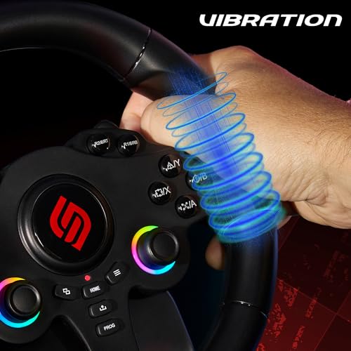 Image of SUBSONIC Superdrive 220RS Racing Wheel Switch 2 /Switch PS4 PC Xbox series | Steering Wheel with Dual Joysticks for GTA 6 & Famring simulator- LED - Vibration - Diameter 22 cm, Rotation 180 - Pedals