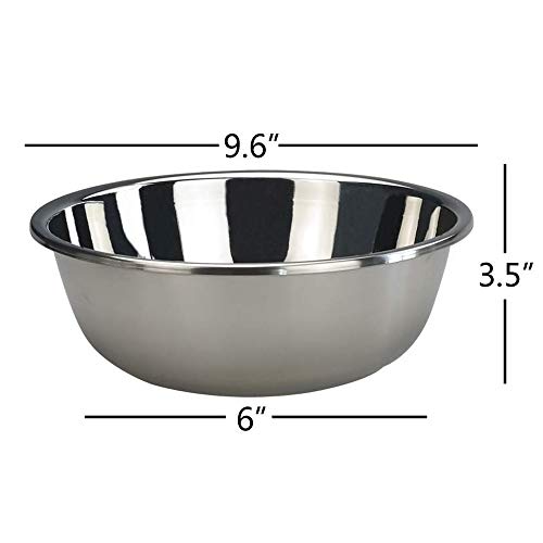 4 Packs de Tazones Mezcladores de Acero Inoxidable, 9.6" x 3.5" miniatura 4