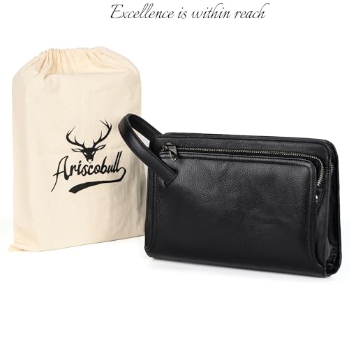 Leather Clutch for Men - Wrist Bag - Men's wallets - Wrist Bag - 10.3x6.8INCH - Includes dustproof gift bag2