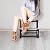 LIANTRAL Step Stools for Adults Kids, 2 Step Stool, Heavy Duty Steel & Sturdy Wooden Step Stool Helper, Supports Up to 500lb, Foot Stool for High Bed Kitchen Bathroom - Grey