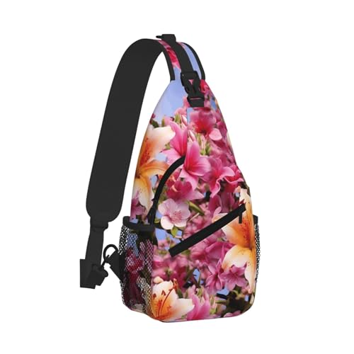 Mochila tipo sling unisex con diseño floral miniatura 2