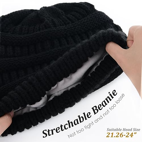 FURTALK Knit Beanie Hats for Women Men Fleece Lined Ski Skull Cap Slouchy Winter Hat