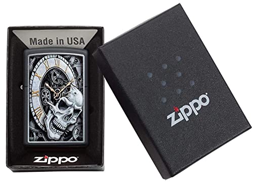 Encendedor Zippo personalizado con diseño Skull Clock miniatura 5