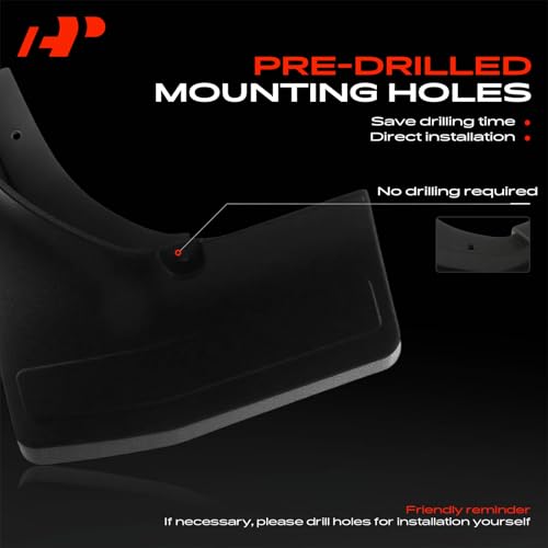 Image of A-Premium Mud Flaps, No Drilling Required Splash Guards with Accessories | Compatible with Mercedes-Benz X166 GLS450 /GLS550 4Matic 2015-2019 Sport Utility, Set of 4 Front and Rear