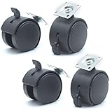 Mecion 2 Inch Plastic Swivel Caster Replacement Caster Swivel Wheels Office Chair Swivel Caster with...