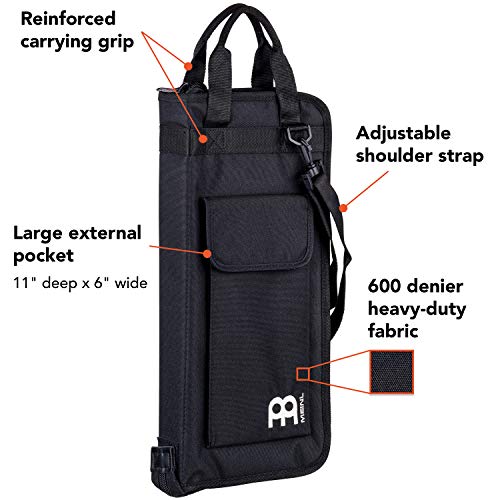 Meinl Percussion Professional Drumstick Bag Bundle With Hybrid 5A Sticks, Bamboo Multi-Rods And Retractable Nylon Brushes, Black, Standard (Msbdl) #TOP1