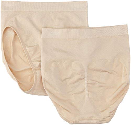 Maidenform Flexees Women's Shapewear Hi-Cut Brief 2-Pack, Beige, Large/14