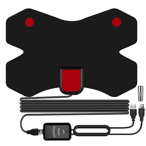Antenna TV digitale per interni, 150 + miglia di distanza, antenna TV HD amplificata per canali TV Freeview, supporta canali TV locali 4K 1080P con booster e cavo coassiale da 3,7 m