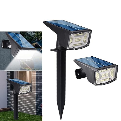 PHYMAT Lot de 2 lampes solaires d'extérieur avec détecteur de mouvement, 3 modes d'étanchéité IP65, lampes d'extérieur à détecteur de mouvement LED pour jardin, garage, allée, mur