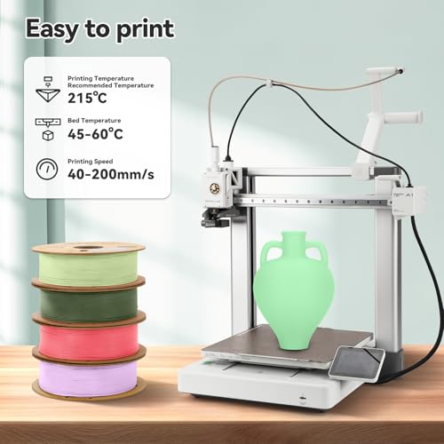 Image of 3DHoJor Matte PLA Filament 1.75mm Matte Green, PLA 3D Printer Filament, 1kg Spool (2.2lbs) PLA Filament, Fit Most FDM 3D Printer